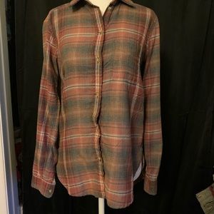 Plaid king sleeve button up